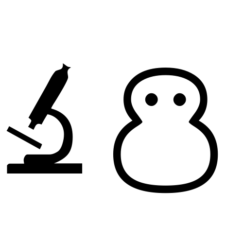 🔬⛄ Emoji Domain black and white Symbola rendering